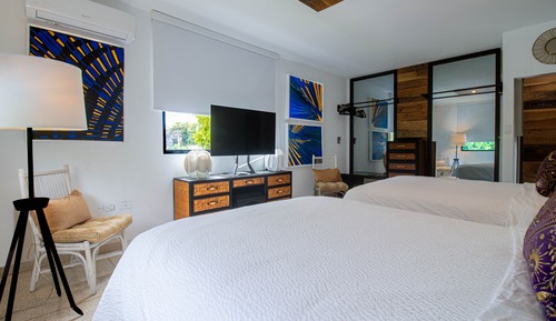 Habitación Elite doble, 2 camas de matrimonio, vistas a la ciudad