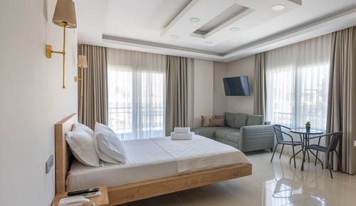 Suite estudio Premium, 1 cama de matrimonio con sofá cama, vistas al mar