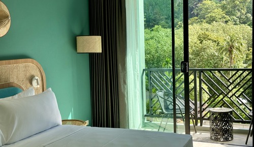 Habitación panorámica, 1 cama de matrimonio grande, vistas a la montaña