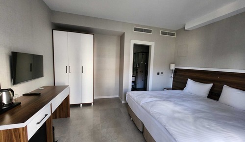Habitación estándar con 1 cama doble o 2 individuales, baño privado, vistas a la ciudad