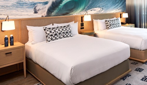 Habitación, 2 camas de matrimonio, no fumadores, vistas parciales al mar