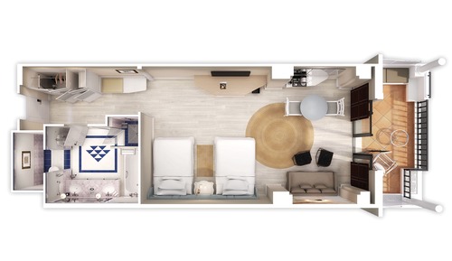 Habitación Deluxe, 2 camas de matrimonio, no fumadores, terraza