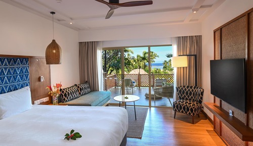 Habitación, 1 cama de matrimonio grande con sofá cama, vistas al complejo turístico