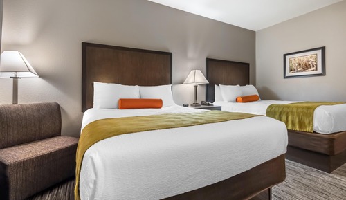 Habitación estándar, 2 camas de matrimonio, no fumadores, frigorífico y microondas