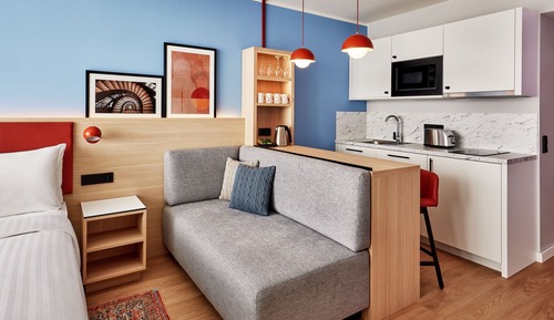 Estudio, 1 cama de matrimonio, no fumadores, cocina