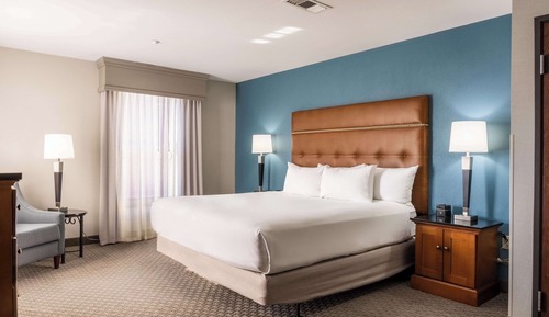 Suite, 1 cama de matrimonio grande con sofá cama, frigorífico y microondas (2 Rooms, Roll in Shower)
