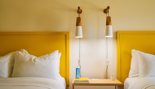 Habitación, 2 camas de matrimonio, accesible para personas con discapacidad, junto a la piscina