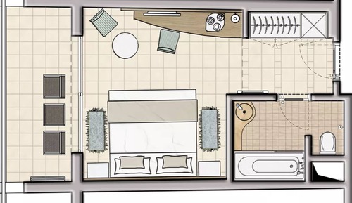 Habitación estándar con 1 cama doble o 2 individuales, baño privado, vistas al jardín