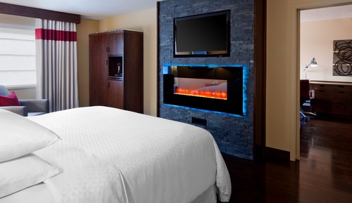 Suite presidencial, 1 cama de matrimonio grande con sofá cama, chimenea