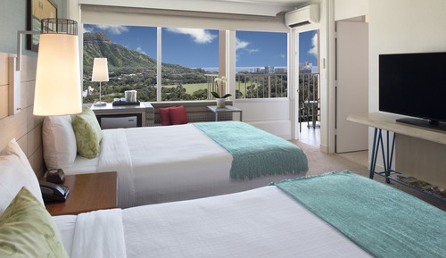 Habitación, 2 camas de matrimonio, balcón (Diamond Head View)
