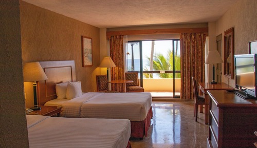 Habitación estándar, 2 camas dobles, vistas al mar