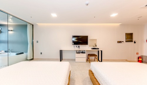 Habitación ejecutiva con 2 camas individuales, 2 camas de matrimonio, no fumadores, vistas al mar