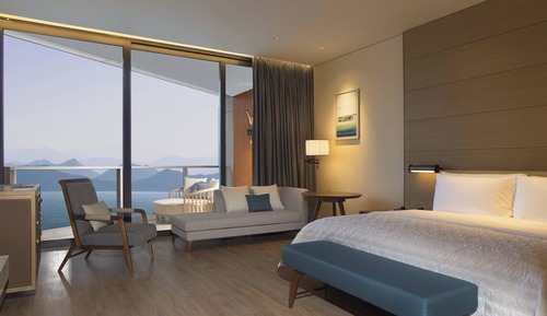 Habitación, 1 cama de matrimonio grande, vistas al mar