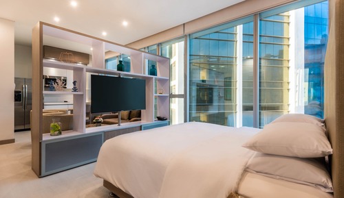 Habitación estándar, 1 cama de matrimonio grande con sofá cama, vistas a la ciudad (Worklife)