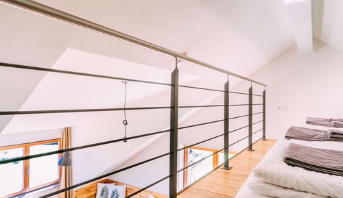 Estudio panorámico, cocina básica, vistas al jardín