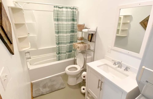 Throckmorton Cabaña | Cow Co. Cottages - One Block Away From Downtown Shopping, Dining, & More!