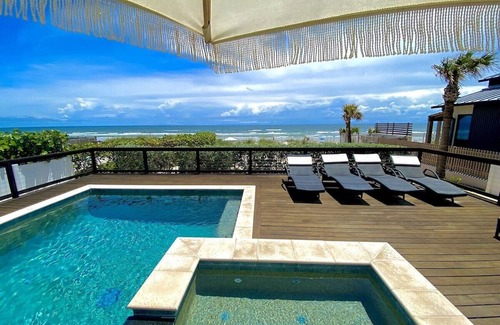 New Smyrna Beach Casa | Fabulous Oceanfront Beach Home with Pool & SPA, Firepit, Direct Beach Access