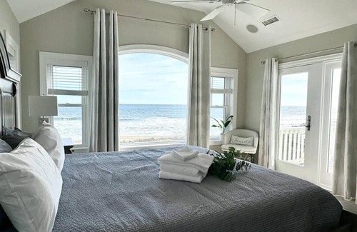 Corolla Casa | Ocean Front + Sound Views in Pine Island! Saltwater Pool & Direct Beach Access