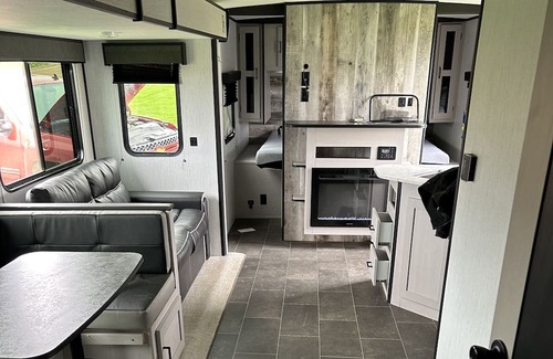 Mosinee Casa | Waterside Campsite with camper. Pet friendly!