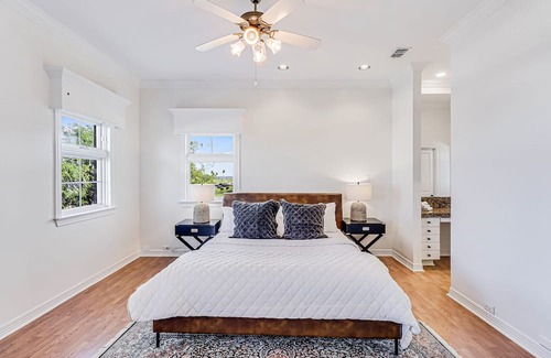 Bay Area Villa | Idyllic & elegant coastal villa with private yard, pool, office, & high ceilings