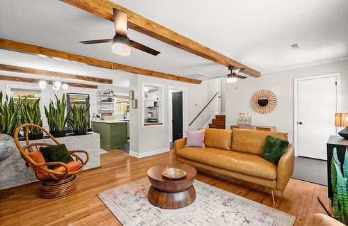 Gantt Casa | Weekend at GiGi's - a Greenville Mid-Century home with fire pit and game room.