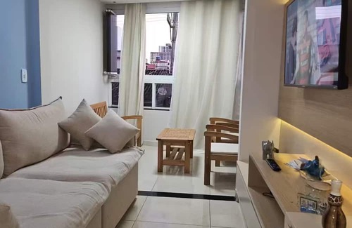 Contagem Apartamento | Apartment 1 km from the beach with air conditioning and garage
