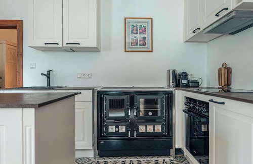 Altaussee Apartamento | Sieglgut: Theodor Herzl Suite | Kitchen | Parking