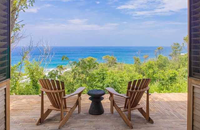 Peaceful oceanview retreat with 2 king suites, private pool & lush gardens
