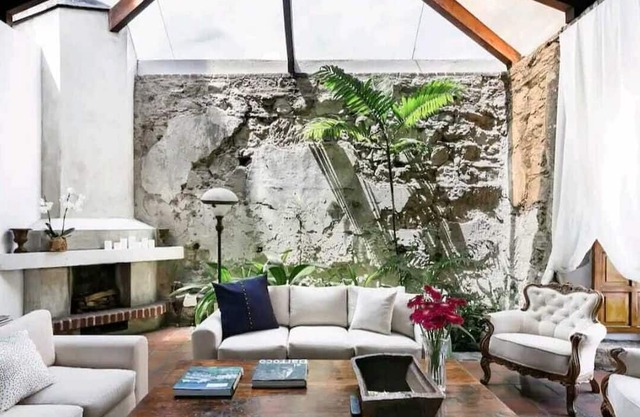 Look up at the stars as you lie on the sofa in this loft apartment