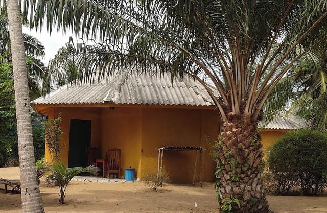 Round bungalow kitchenette on Lionsrest - on the West African Atlantic coast