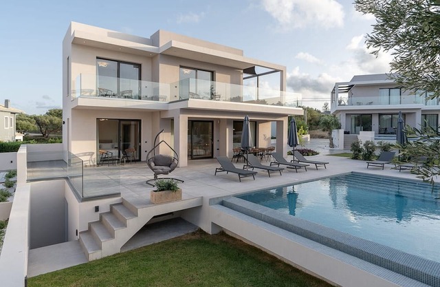 Dazzling Zakynthos Villa | Villa Selene's Dream | 5 Bedrooms | Panoramic Sea Views | Private Pool | Spacious Furnished Terrace with Shaded Outdoor Dining Area | Prime Location | Akrotiri