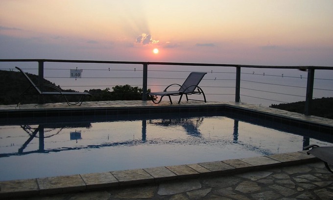 Lefkas Villa | Watching the Sun Immerse Into The Sea Painted With The Color Of The Fire