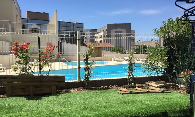 Roquebilliere Apartamento | Beau 4P Résidence de Standing Avec Piscine