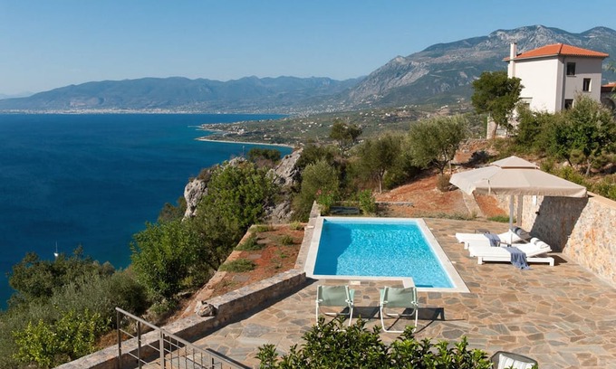 Kitries Villa | Beautiful Messinia Resort Villa | Gold Private Pool Villa Sea View | Private Pool & Sea Views