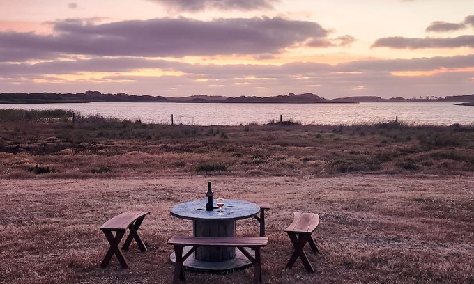 Bonney Casa | Waves & Whimsy: Pet Friendly Lakefront Caravan Stay at Coorong Island