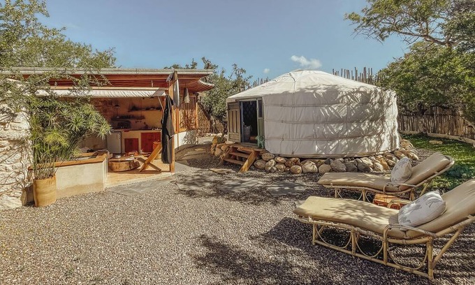 Sidi Kaouki Cabina | Moonlight Yurt w/Air Con, Garden & Stone Bathroom