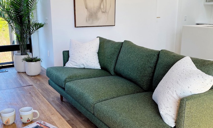 Courtenay Casa | Modern, sunny, eco retreat perched above a trendy jewelry studio!